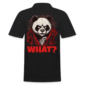 Angry Panda Bear - Men's Polo Shirt - black - Back - Kai (181cm)