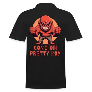 Come on, handsome boy – Dark fighter - Men's Polo Shirt - black - Back - Kai (181cm)