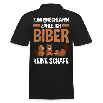 Nagetier Biberliebhaber Biber - Männer Poloshirt - Schwarz - Hinten - Kai (181cm)