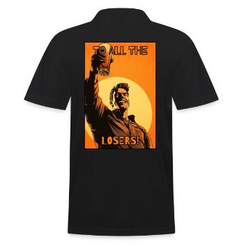 Cheers to all losers - Men's Polo Shirt - black - Back - Kai (181cm)