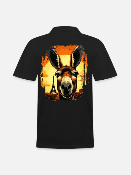 A donkey in Paris - Men's Polo Shirt - black