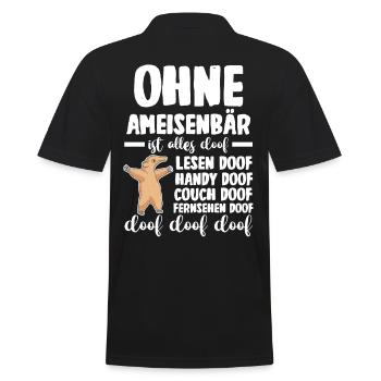 Ameisenbär - Männer Poloshirt - Schwarz - Hinten - Kai (181cm)