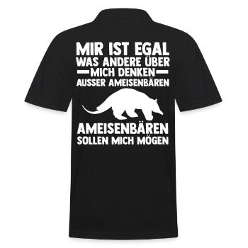 Ameisenbär - Männer Poloshirt - Schwarz - Hinten - Kai (181cm)