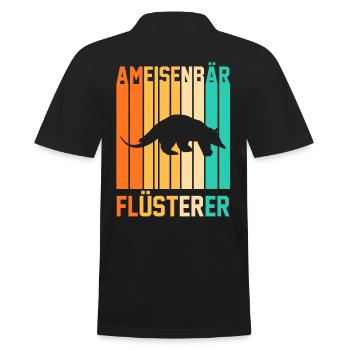 Ameisenbär - Männer Poloshirt - Schwarz - Hinten - Kai (181cm)