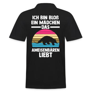 Ameisenbär - Männer Poloshirt - Schwarz - Hinten - Kai (181cm)