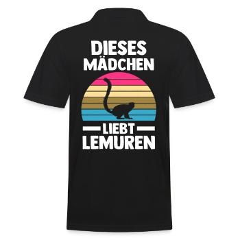 Lemur - Männer Poloshirt - Schwarz - Hinten - Kai (181cm)