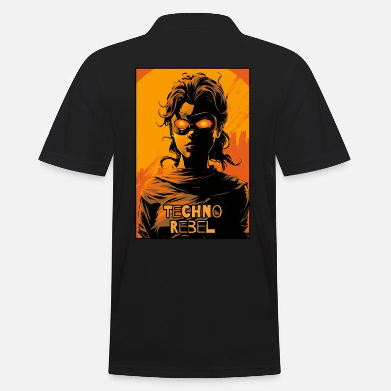Techno Cyber Rebellin - Männer Poloshirt - Schwarz
