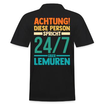 Lemur - Männer Poloshirt - Schwarz - Hinten - Kai (181cm)