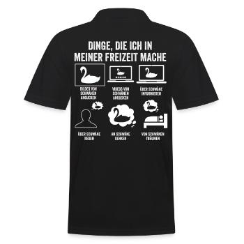 Schwan - Männer Poloshirt - Schwarz - Hinten - Kai (181cm)