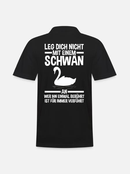 Schwan - Männer Poloshirt - Schwarz