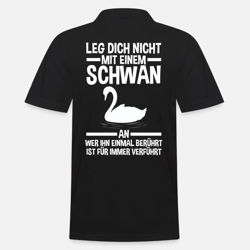 Schwan - Männer Poloshirt - Schwarz