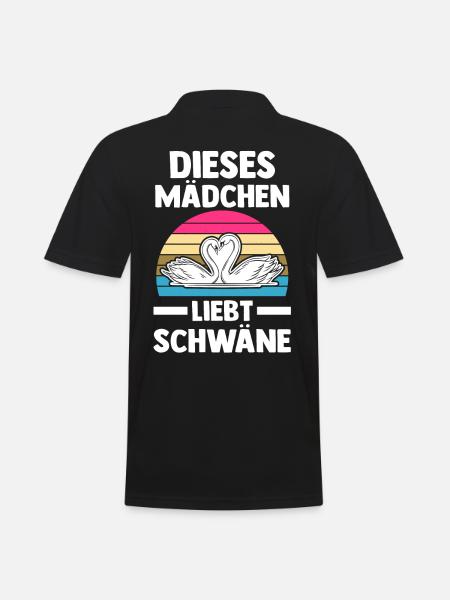 Schwan - Männer Poloshirt - Schwarz
