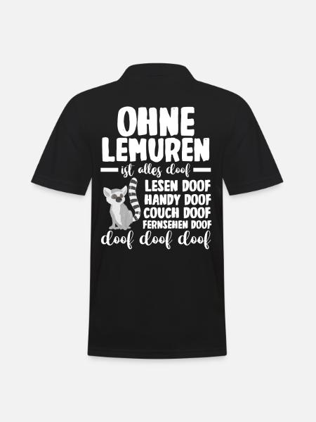 Lemur - Männer Poloshirt - Schwarz