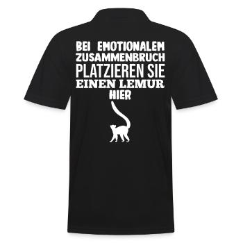Lemur - Männer Poloshirt - Schwarz - Hinten - Kai (181cm)
