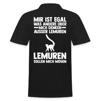 Lemur - Männer Poloshirt - Schwarz - Hinten - Kai (181cm)