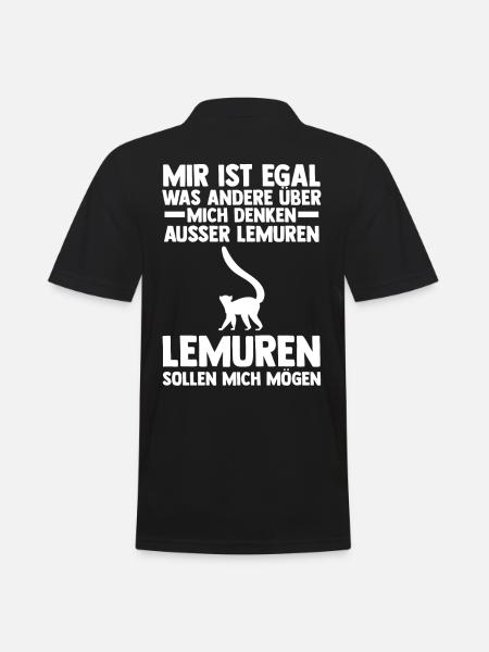Lemur - Männer Poloshirt - Schwarz