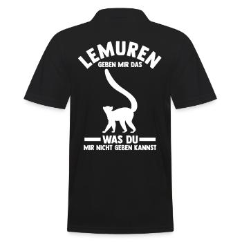 Lemur - Männer Poloshirt - Schwarz - Hinten - Kai (181cm)