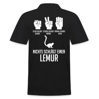 Lemur - Männer Poloshirt - Schwarz - Hinten - Kai (181cm)