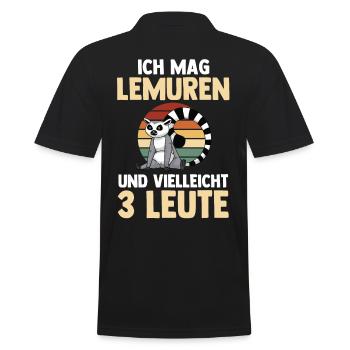 Lemur - Männer Poloshirt - Schwarz - Hinten - Kai (181cm)