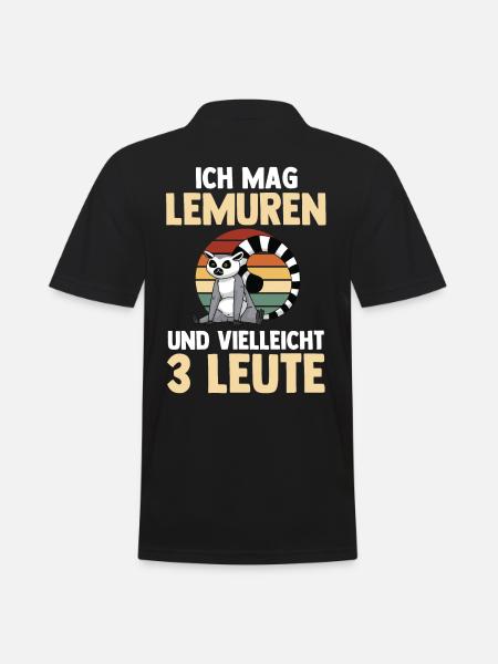 Lemur - Männer Poloshirt - Schwarz