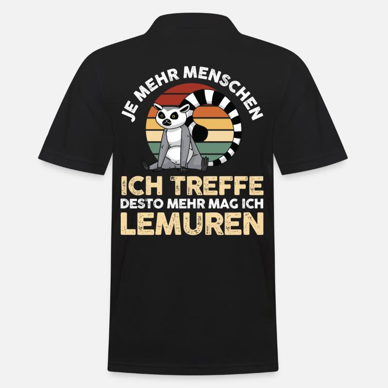 Lemur - Männer Poloshirt - Schwarz