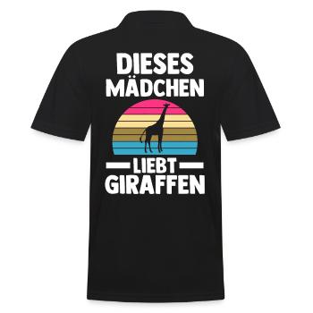 Giraffe Giraffen - Männer Poloshirt - Schwarz - Hinten - Kai (181cm)