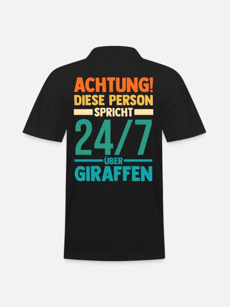 Giraffe Giraffen - Männer Poloshirt - Schwarz