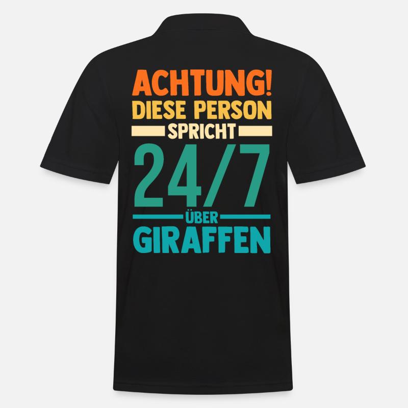 Giraffe Giraffen - Männer Poloshirt - Schwarz