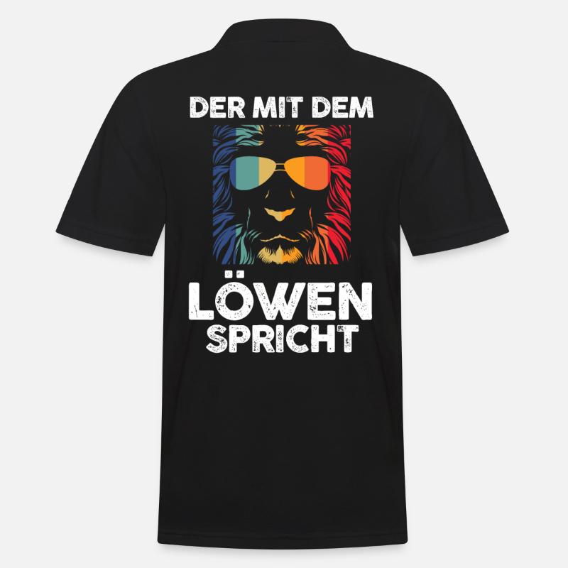 Löwe Löwen - Männer Poloshirt - Schwarz