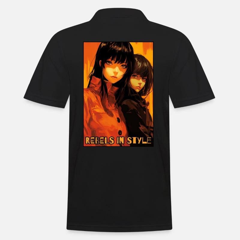 Rebellen mit Stil: Anime-Mädchen - Männer Poloshirt - Schwarz