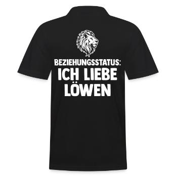 Löwe Löwen - Männer Poloshirt - Schwarz - Hinten - Kai (181cm)
