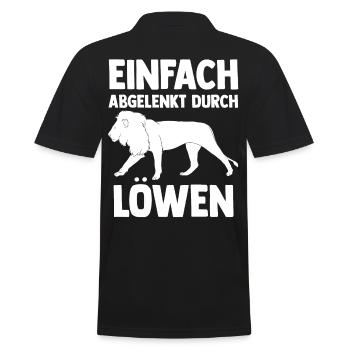 Löwe Löwen - Männer Poloshirt - Schwarz - Hinten - Kai (181cm)
