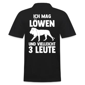 Löwe Löwen - Männer Poloshirt - Schwarz - Hinten - Kai (181cm)