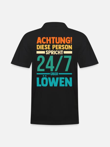 Löwe Löwen - Männer Poloshirt - Schwarz