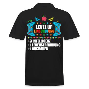 Erste Klasse Einschulung Erstklässler Schulkind - Männer Poloshirt - Schwarz - Hinten - Kai (181cm)