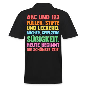 Erste Klasse Einschulung Erstklässler Schulkind - Männer Poloshirt - Schwarz - Hinten - Kai (181cm)