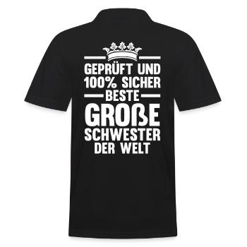 Beste Große Schwester Der Welt - Männer Poloshirt - Schwarz - Hinten - Kai (181cm)