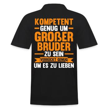 Familienmotiv Bruder - Männer Poloshirt - Schwarz - Hinten - Kai (181cm)