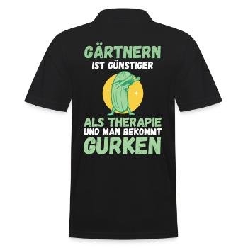 Gartenarbeit Hobbygärtner Gärtner Garten - Männer Poloshirt - Schwarz - Hinten - Kai (181cm)