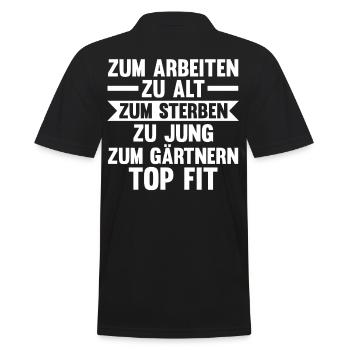 Gartenarbeit Hobbygärtner Gärtner Garten - Männer Poloshirt - Schwarz - Hinten - Kai (181cm)