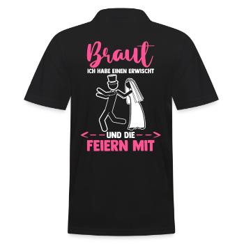 Braut Hochzeit Heiraten Junggesellenabschied - Männer Poloshirt - Schwarz - Hinten - Kai (181cm)