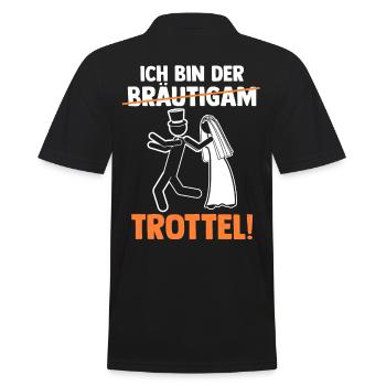 Bräutigam Hochzeit Heiraten Junggesellenabschied - Männer Poloshirt - Schwarz - Hinten - Kai (181cm)