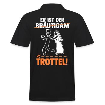 Bräutigam Hochzeit Heiraten Junggesellenabschied - Männer Poloshirt - Schwarz - Hinten - Kai (181cm)
