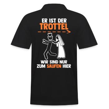 Bräutigam Hochzeit Heiraten Junggesellenabschied - Männer Poloshirt - Schwarz - Hinten - Kai (181cm)