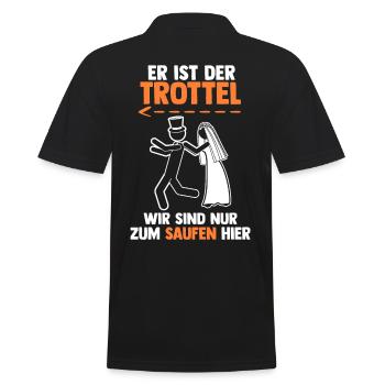 Bräutigam Hochzeit Heiraten Junggesellenabschied - Männer Poloshirt - Schwarz - Hinten - Kai (181cm)