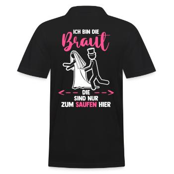 Braut Hochzeit Heiraten Junggesellenabschied - Männer Poloshirt - Schwarz - Hinten - Kai (181cm)