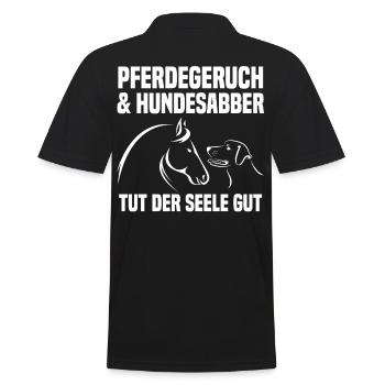 Pferde Pferdeliebhaber Hundeliebhaber Hunde - Männer Poloshirt - Schwarz - Hinten - Kai (181cm)