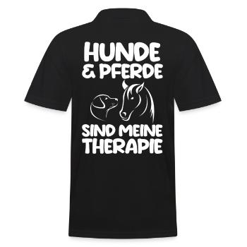 Pferde Pferdeliebhaber Hundeliebhaber Hunde - Männer Poloshirt - Schwarz - Hinten - Kai (181cm)