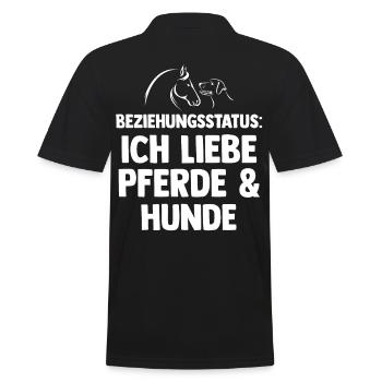 Hunde Pferdeliebhaber Hundeliebhaber Pferde - Männer Poloshirt - Schwarz - Hinten - Kai (181cm)