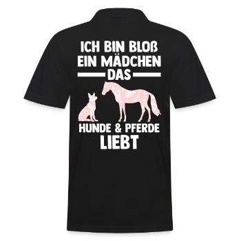 Hunde Pferdeliebhaber Hundeliebhaber Pferde - Männer Poloshirt - Schwarz - Hinten - Kai (181cm)